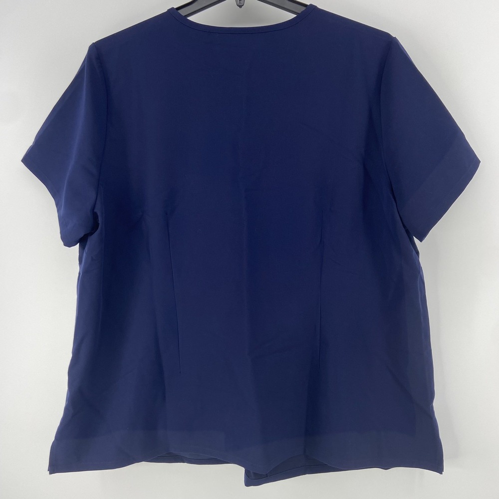 Figs Shirt Womens 4XL Navy Casma Scrub Top Three Pocket Short Sleeve Medical - Picture 2 of 8